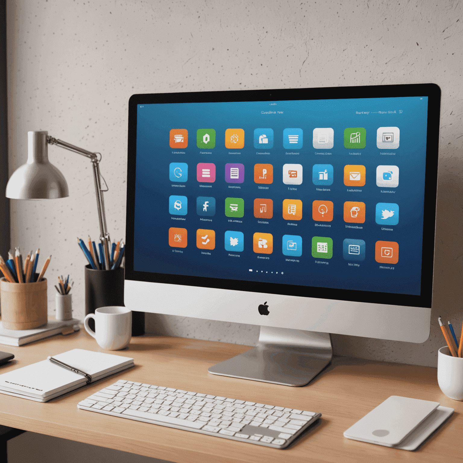A clean, organized desktop screen with neatly arranged icons and folders, representing a decluttered digital life