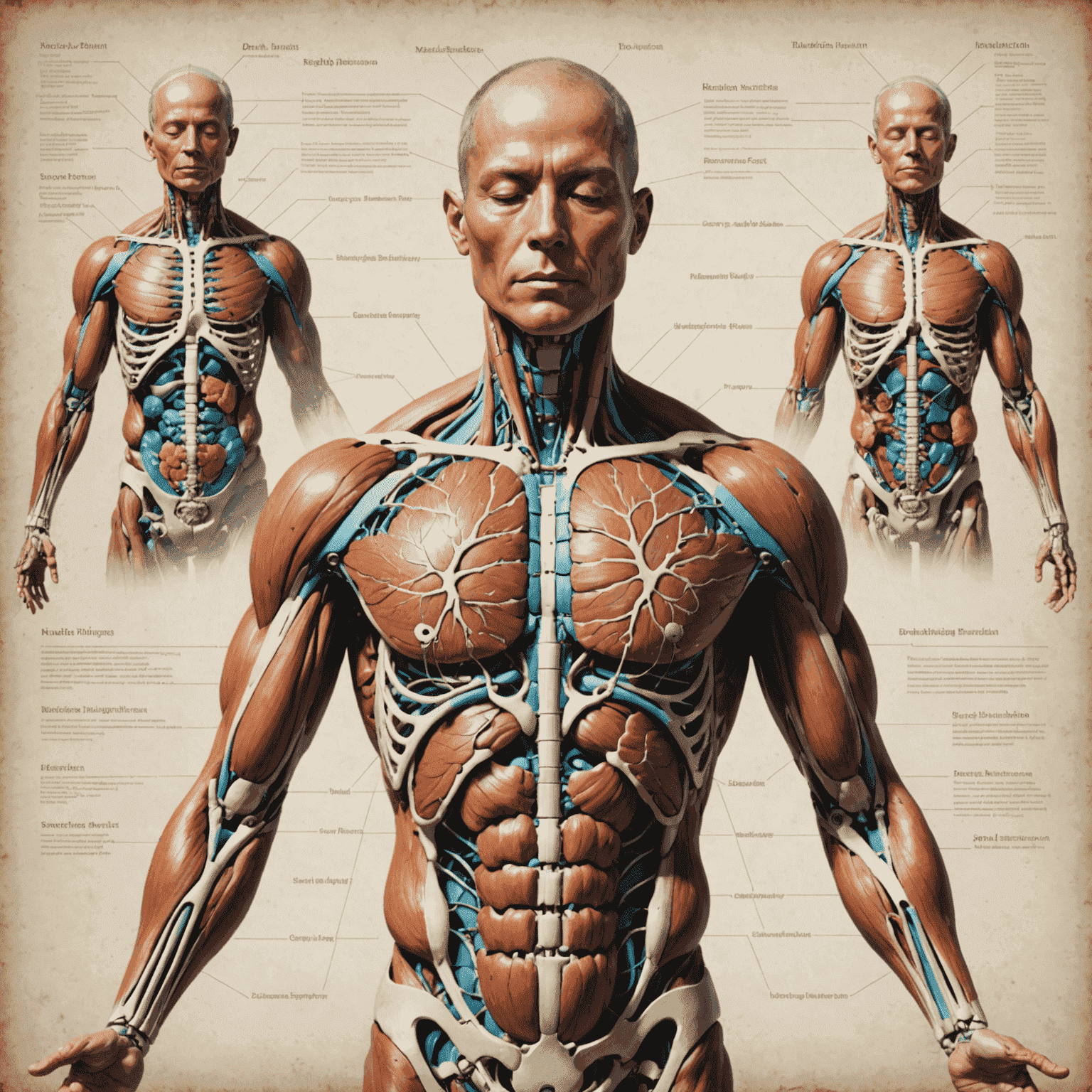 An illustration showing the human body with different sections highlighted, representing the body scan meditation technique